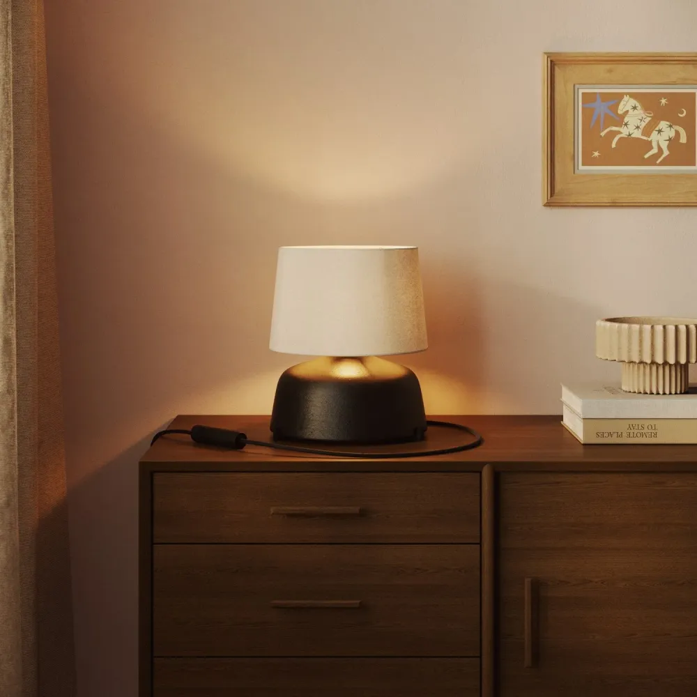 Sjenilo Athena s grlom E27 za stolnu ili podnu lampu - Proizvedeno u Italiji - Vuna Pijesak