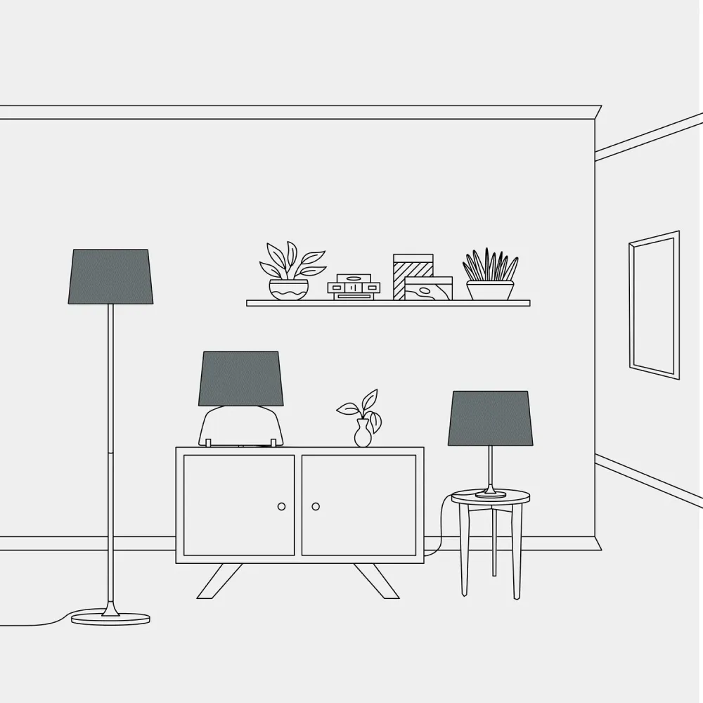 Sjenilo Athena s grlom E27 za stolnu ili podnu lampu - Proizvedeno u Italiji - Teletta Tamno Siva