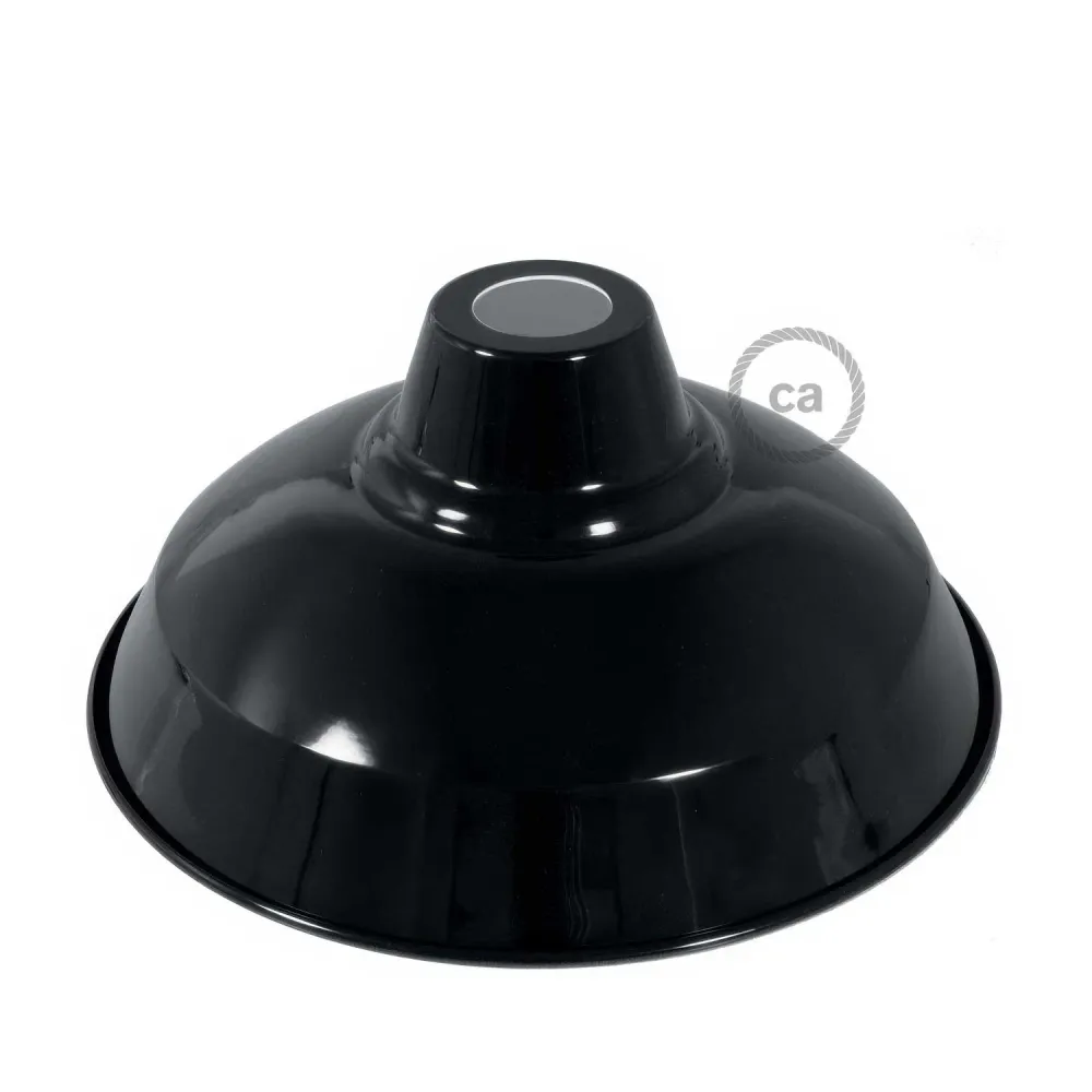 Sjenilo Bistrot od emajliranog metala s E27 grlom, promjer 30 cm - Crna