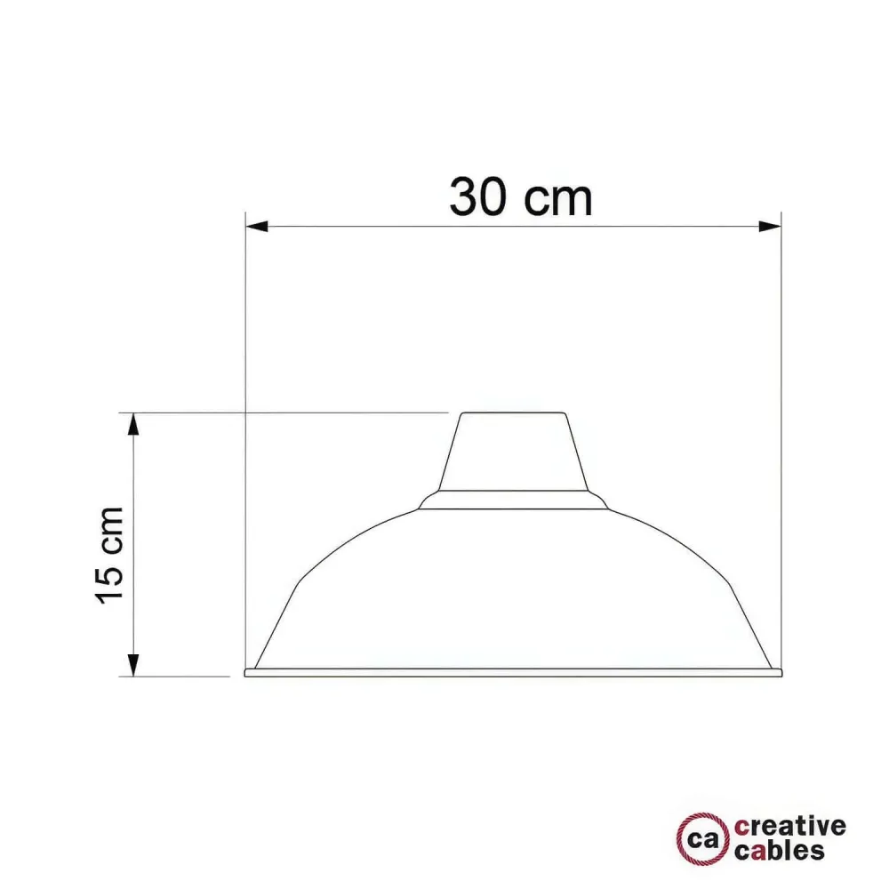 Sjenilo Bistrot od emajliranog metala s E27 grlom, promjer 30 cm - Crna