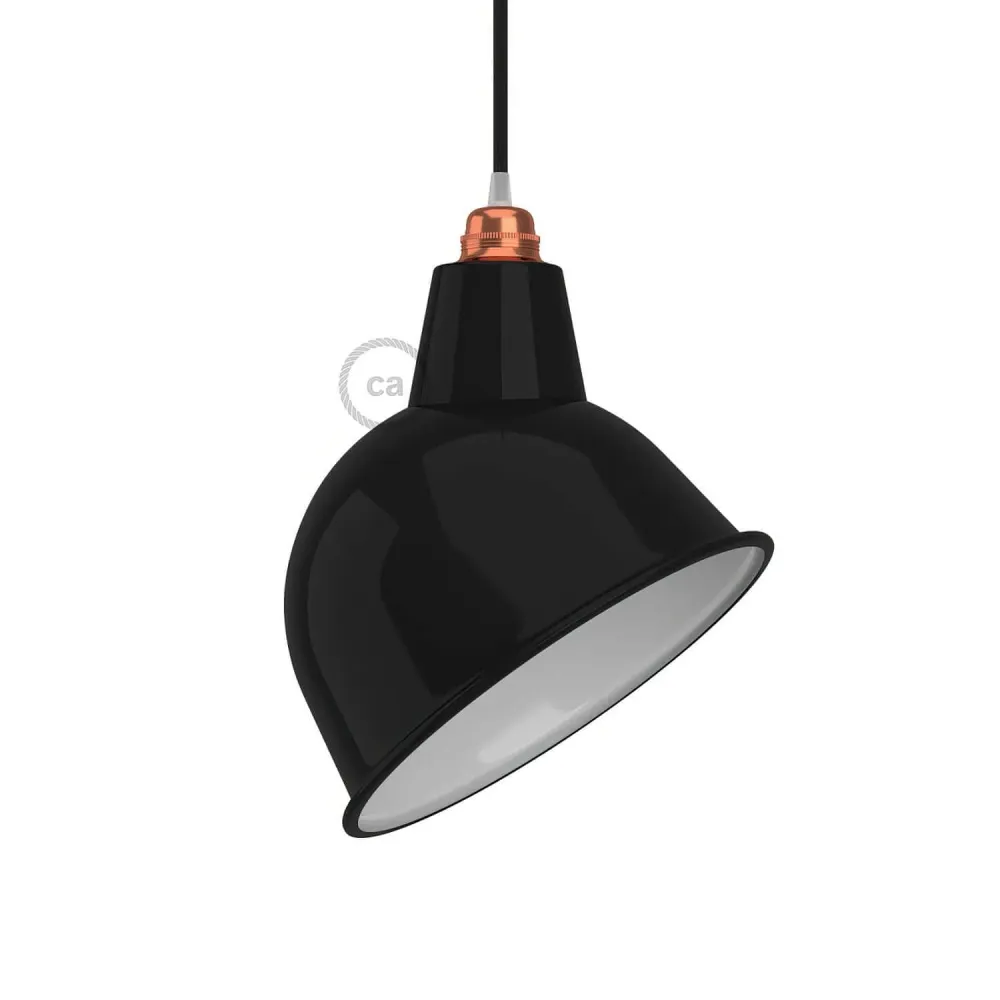 Sjenilo Broadway od emajliranog metala s E27 grlom - Crno