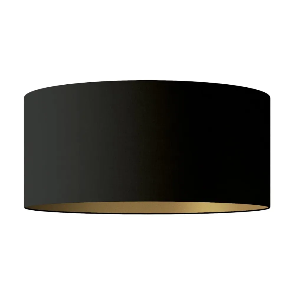 Sjenilo Cilindro XXL od tkanine s E27 grlom - Made Italy - Crna/Zlatna