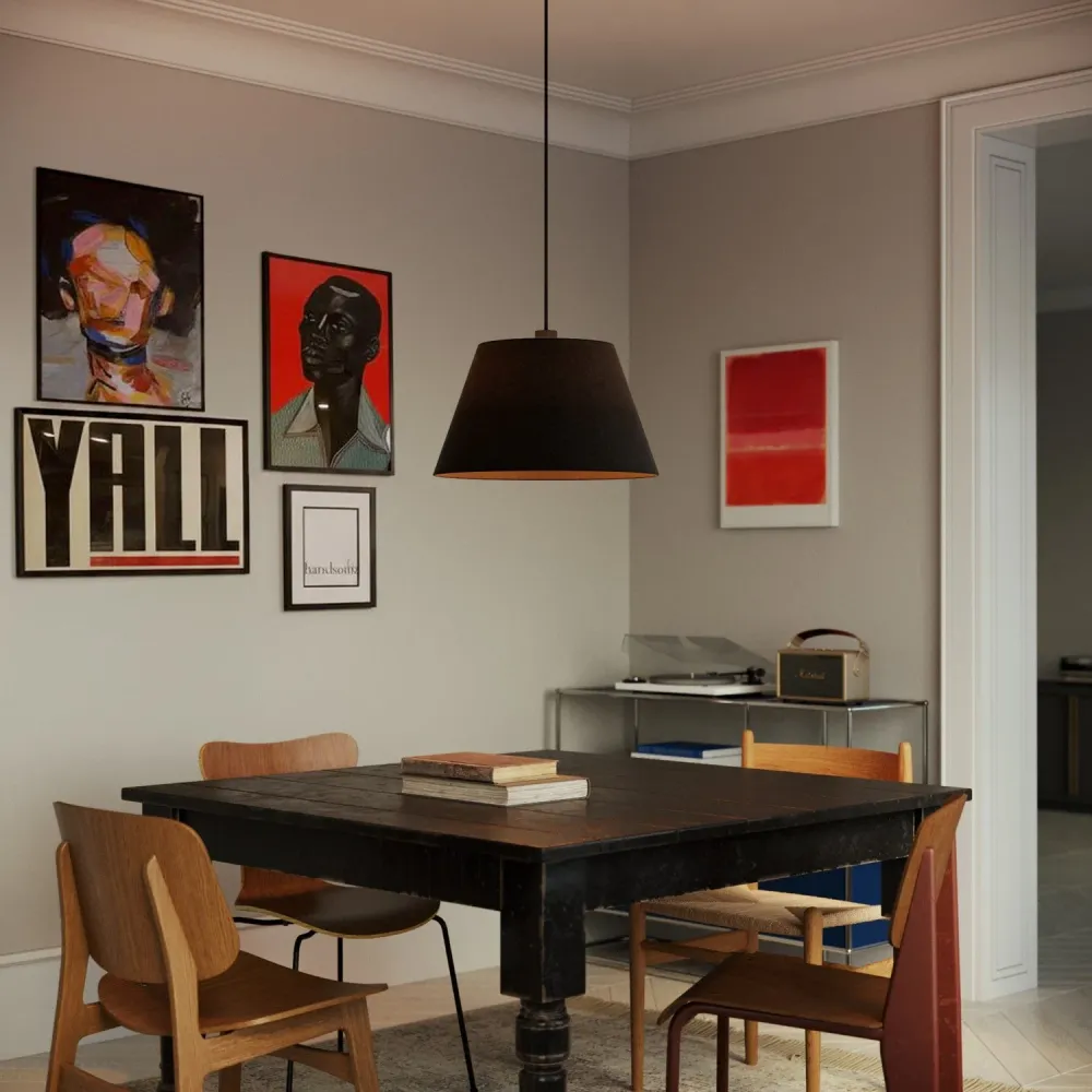 Sjenilo Impero L za viseću lampu s E27 grlom - Proizvedeno u Italiji - Vuna Tamno Siva