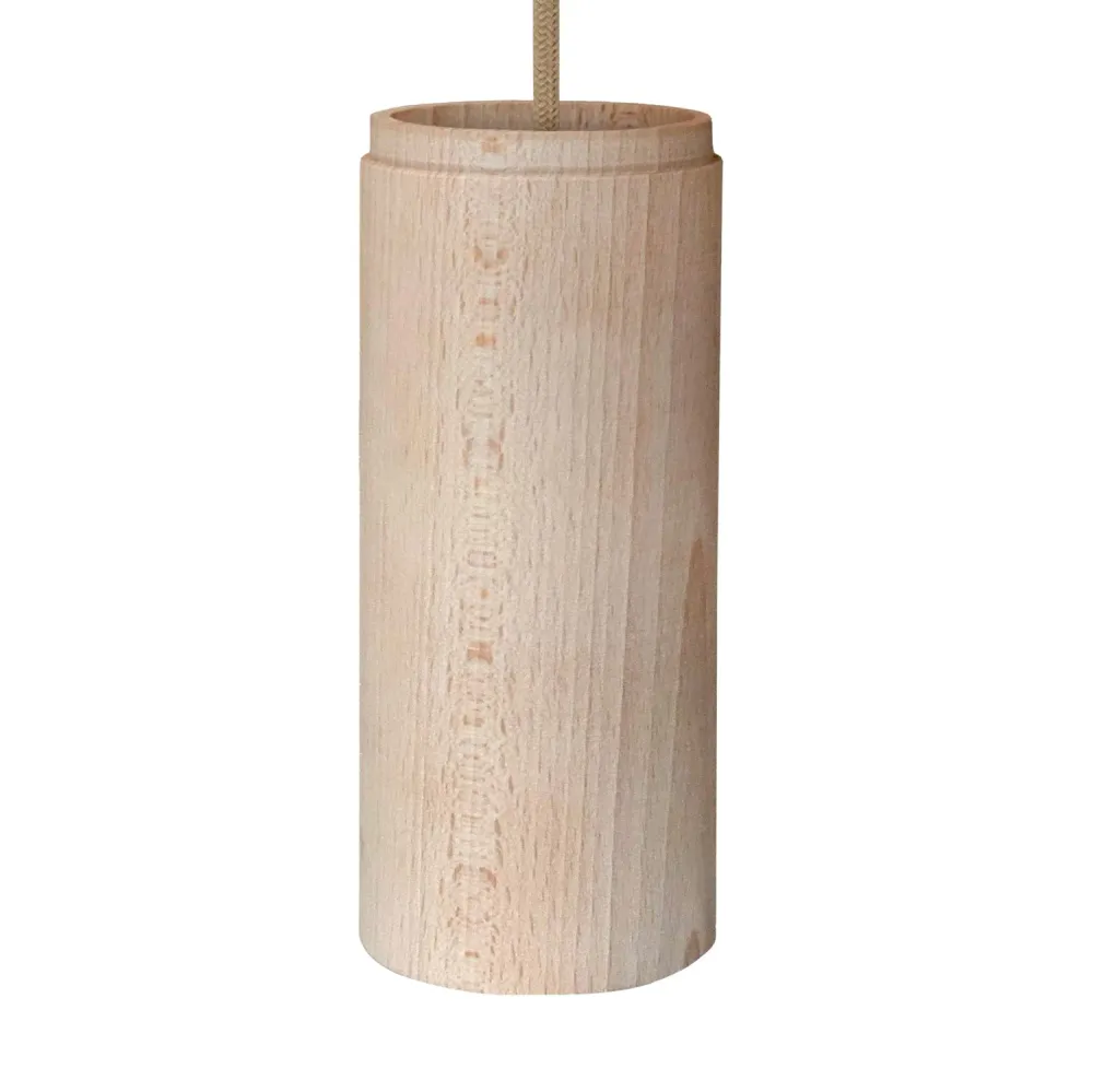 Tub-E27, sjenilo od drva za lampu s reflektorom i grlom za žarulju s dvostrukim prstenom E27 - Neutralno