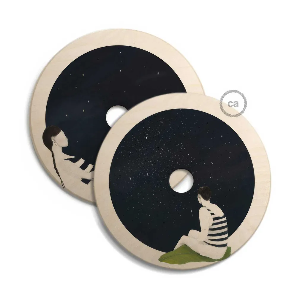 UFO sjenilo od drva Special Edition Talijanski ilustratori, dvostrano, promjer 33 cm - Chiara Fucà