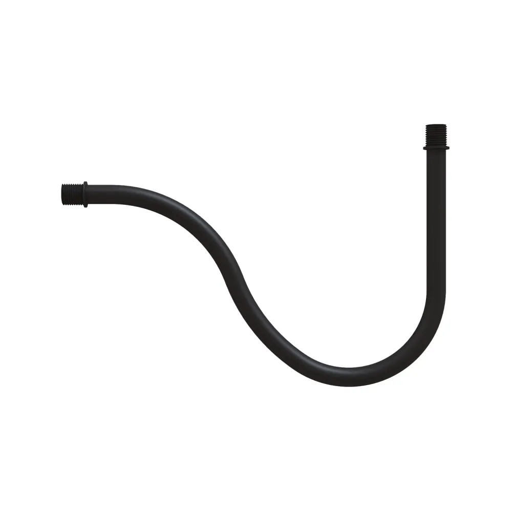 Zakrivljena S produžna cijev za lampu, 16,5 cm, metal – crna
