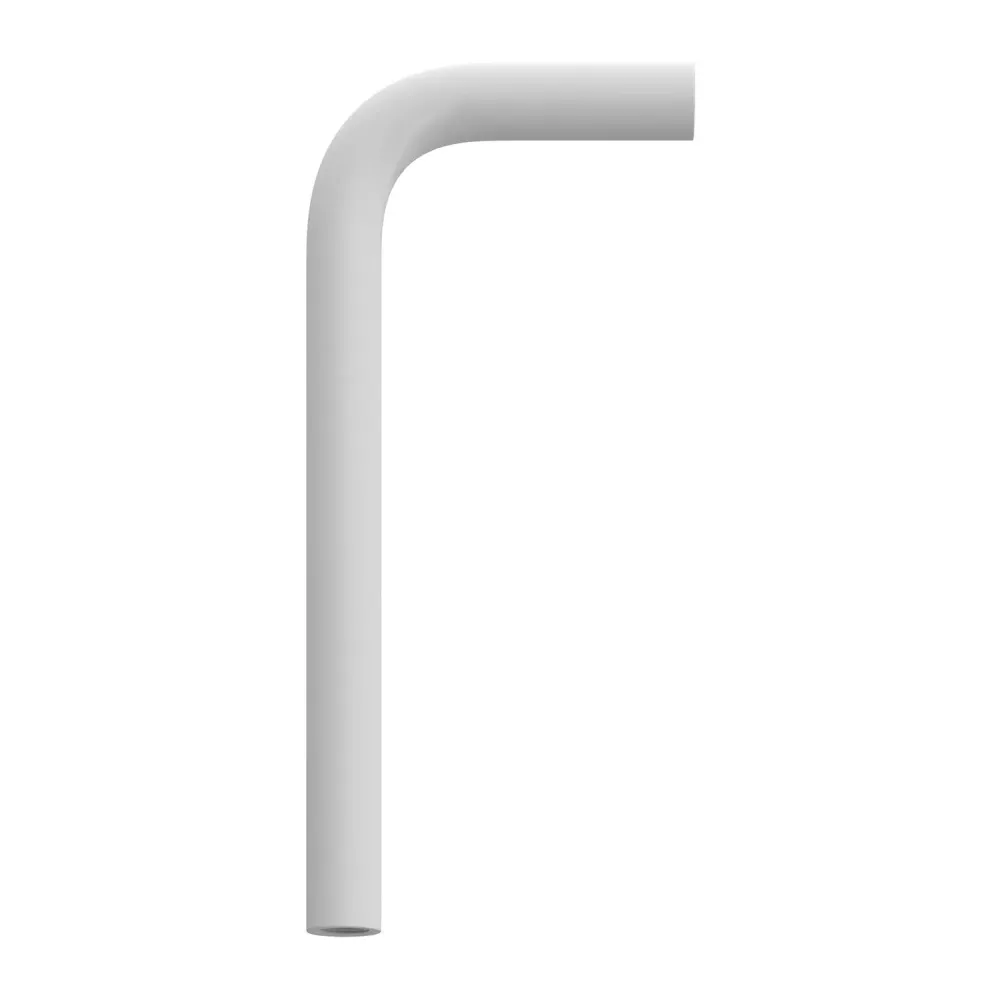 Zakrivljena produžna cijev 14 cm od metala - Bijela