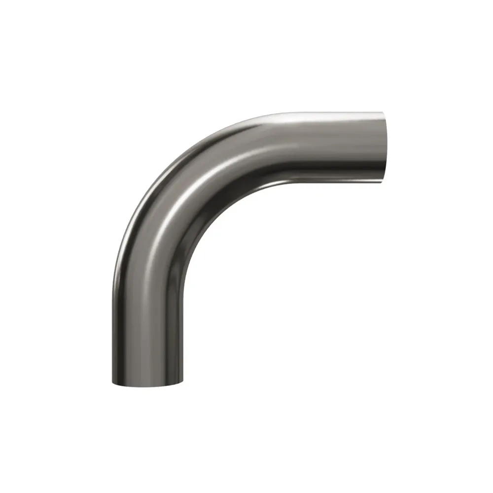 Zakrivljena produžna cijev 5 cm od metala - nehrđajući čelik satiniran