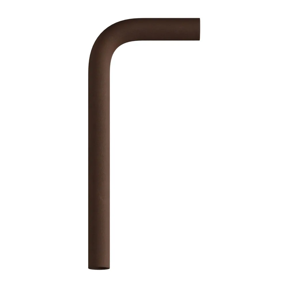 Zakrivljena produžna cijev 14 cm od metala - Tamna zahrđala boja