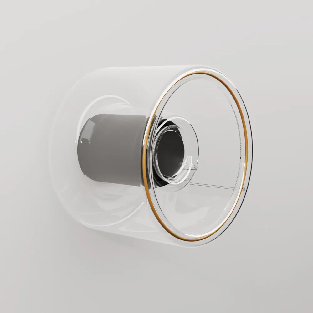 Applique sa žaruljom Ghost mini prozirna - Crna