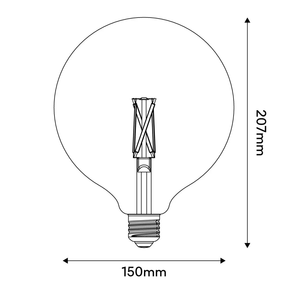 Žarulja LED efekt porculana CRI 95 G150 7W 640Lm E27 2700K Prigušiva - P05