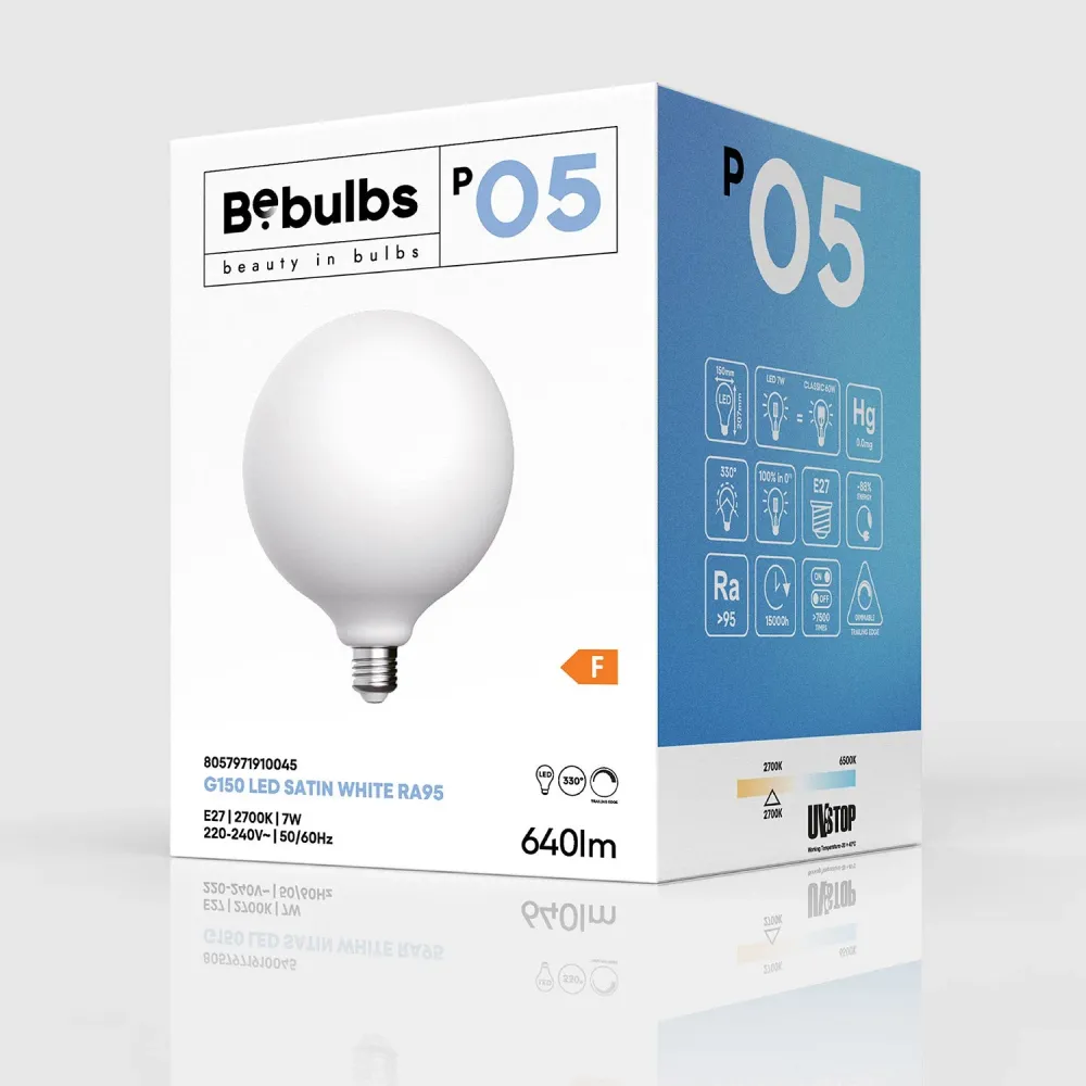 Žarulja LED efekt porculana CRI 95 G150 7W 640Lm E27 2700K Prigušiva - P05