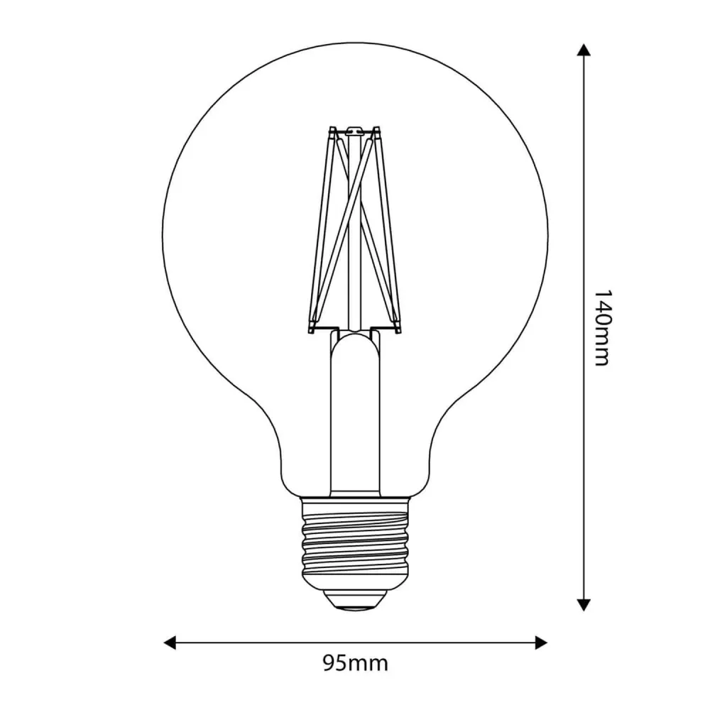 Žarulja LED Porculanski efekt CRI 95 G95 12W 1521Lm E27 2700K Prigušiva – P08