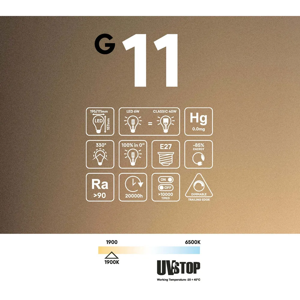 Žarulja LED Smoky Ghost Line Recessed Cone 6W 400Lm E27 1900K Dimmable - G11