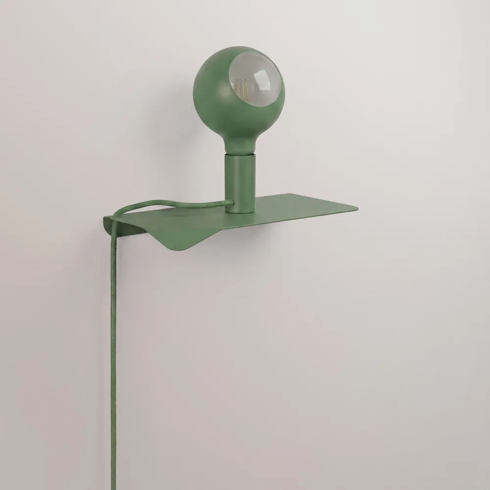 Combo Camo - Lampa s policom i UK utikačem - Zelena
