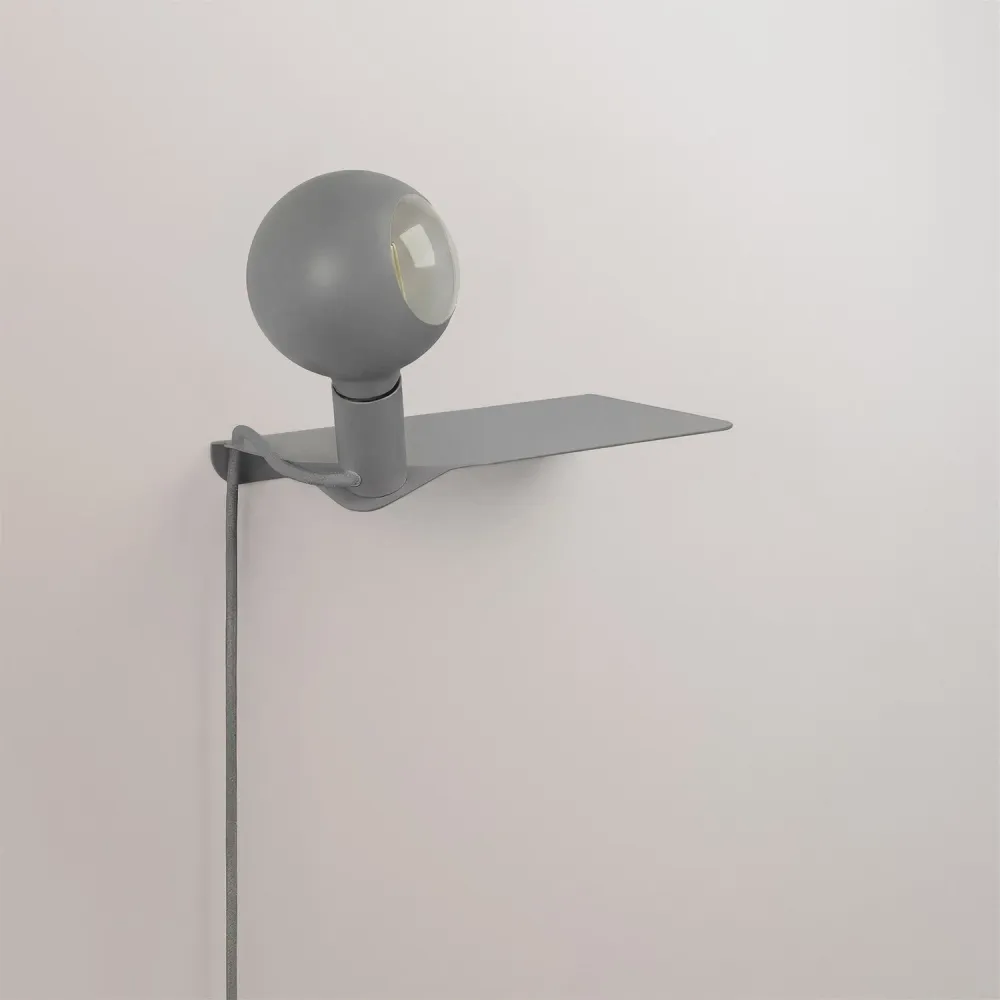 Combo Camo - Lampa s policom i UK Utikačom - Siva