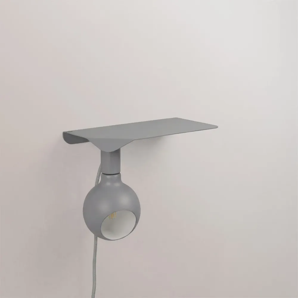 Combo Camo - Lampa s policom i UK Utikačom - Siva