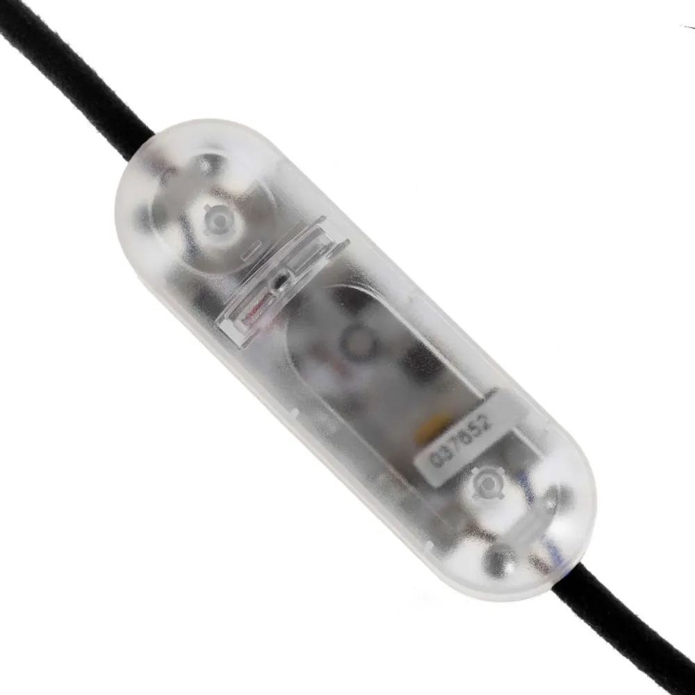 Dimmer za LED i klasične žarulje s tipkom na kabelu - Prozirni