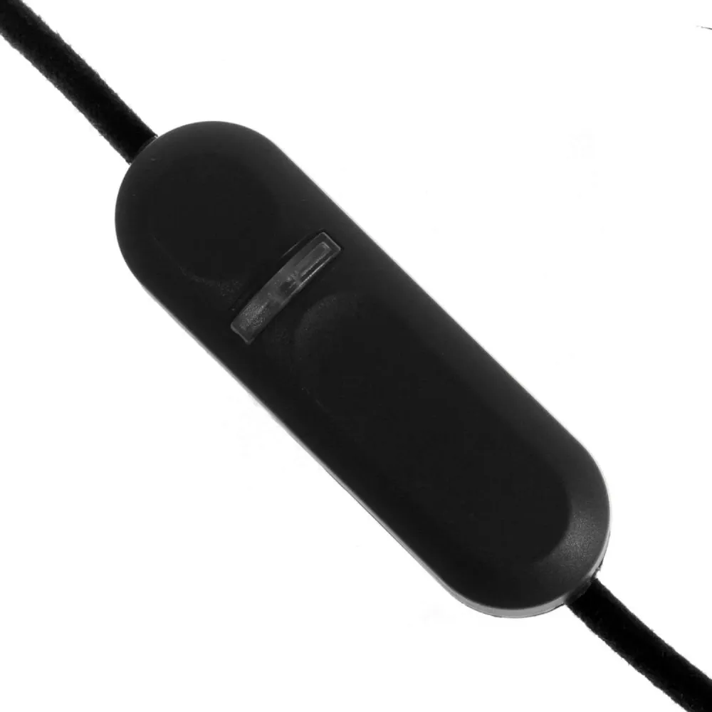 Dimmer za LED i tradicionalne žarulje u linijskom kabelu s tipkalom - crni