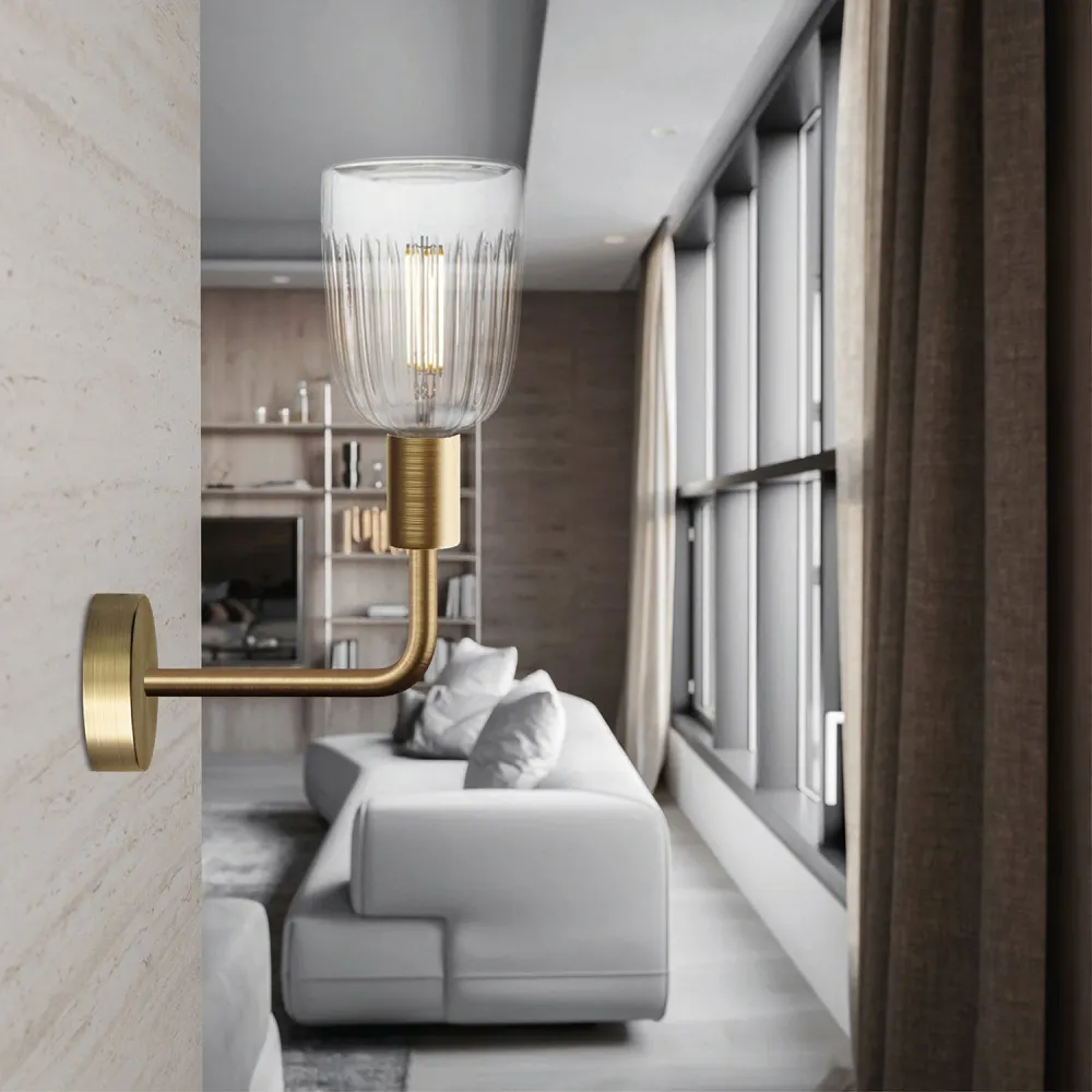 Fermaluce Elle metalna lampa sa žaruljom Crystal - Saten bronca