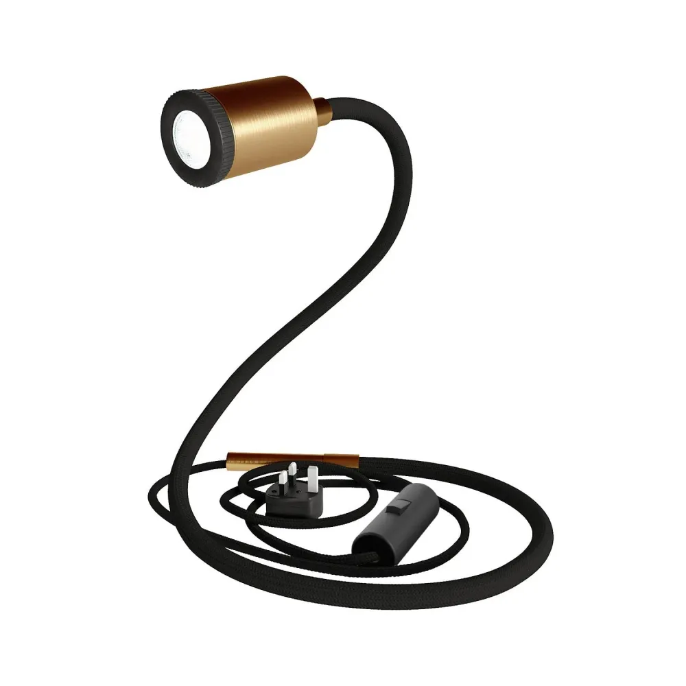 GU1d-one Podesiva lampa bez baze s mini LED reflektorom i UK utikačem - Mat bronca