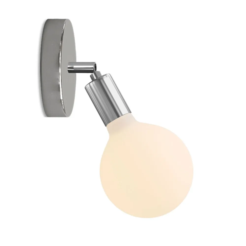 Lampa Fermaluce Snodo od metala sa žaruljom Globo Porculan - Krom