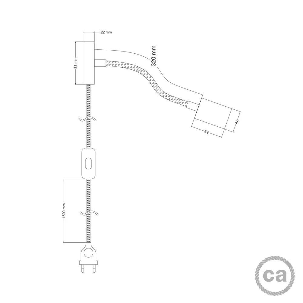 Lampa Spostaluce Flex 30 savitljiva s reflektorom GU1d0 - Saten bronca