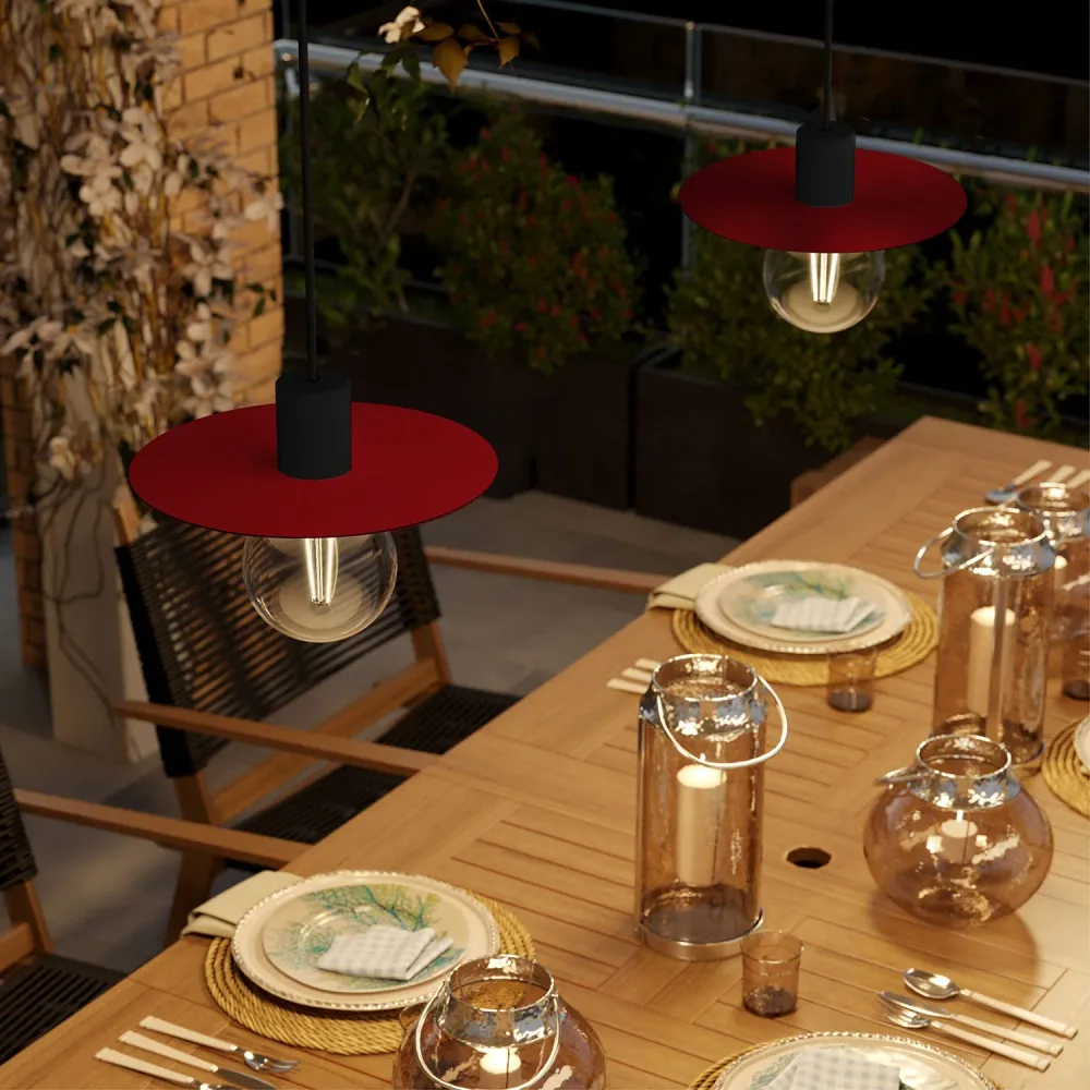 Mini Ellepì 'Solid Color' crvena za lampe, promjer 24 cm - Proizvedeno u Italiji
