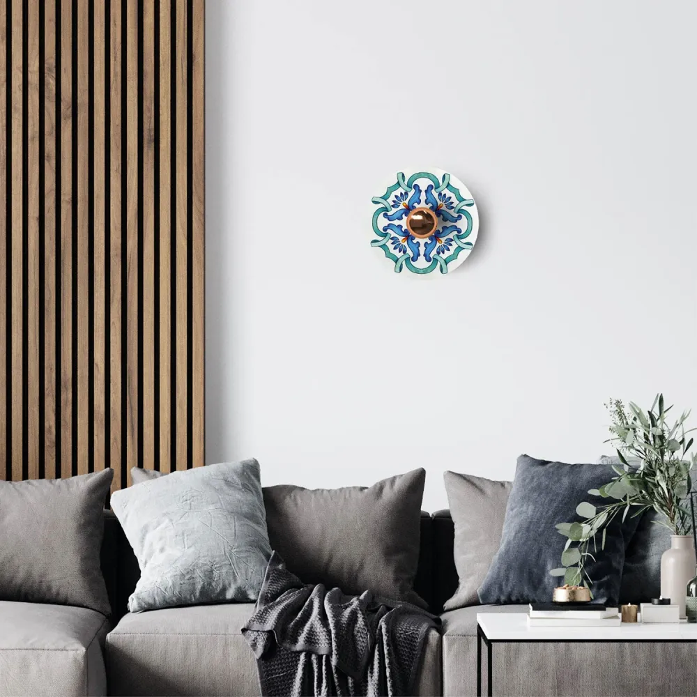 Mini tanjur Ellepì 'Maioliche' Plavi za lampe, promjer 24 cm - Made Italy