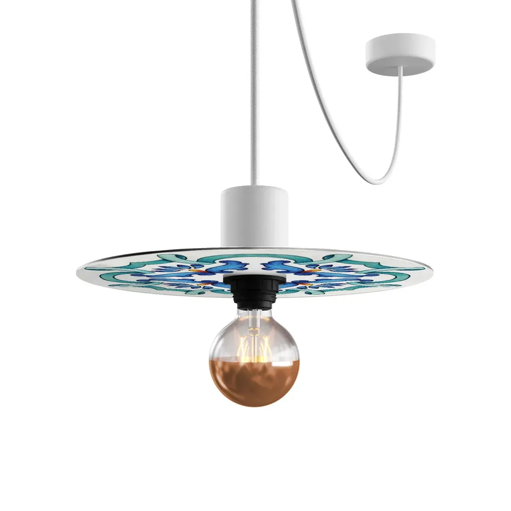 Mini tanjur Ellepì 'Maioliche' Plavi za lampe, promjer 24 cm - Made Italy