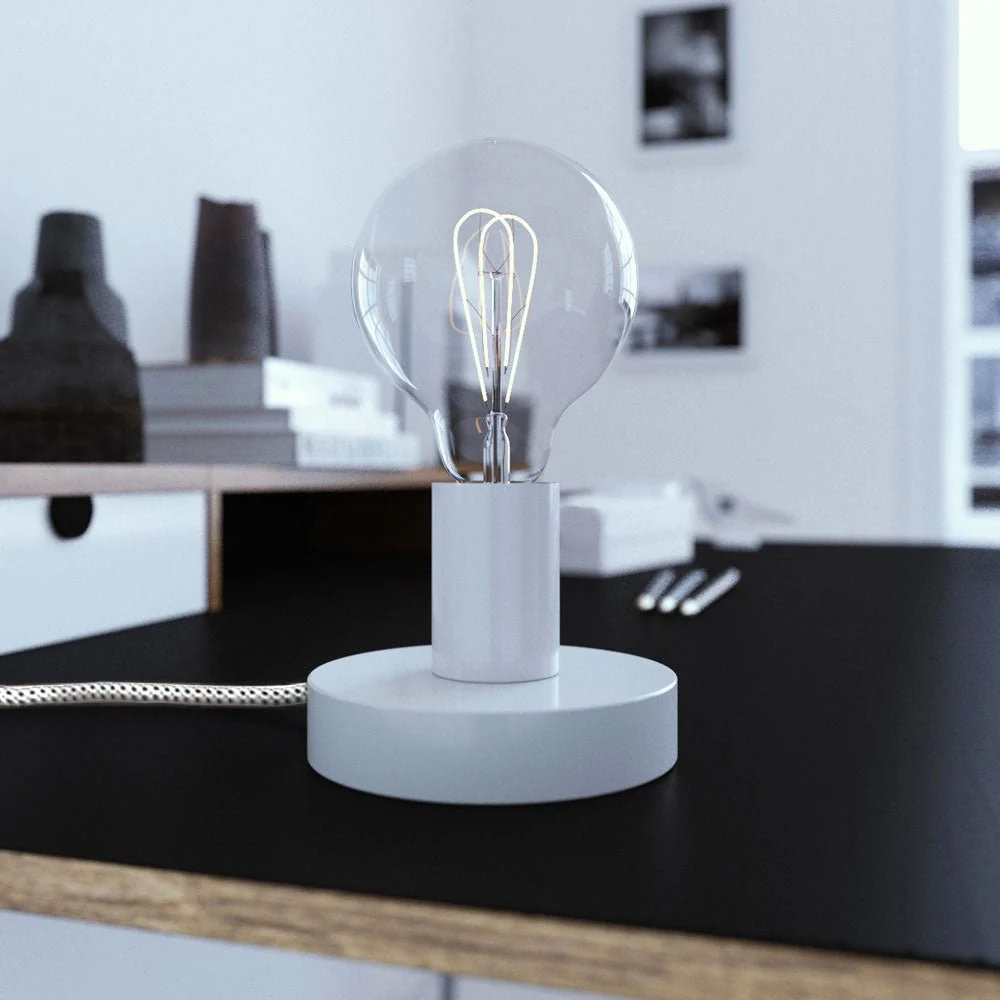 Posaluce - Stolna lampa od metala - Bijela