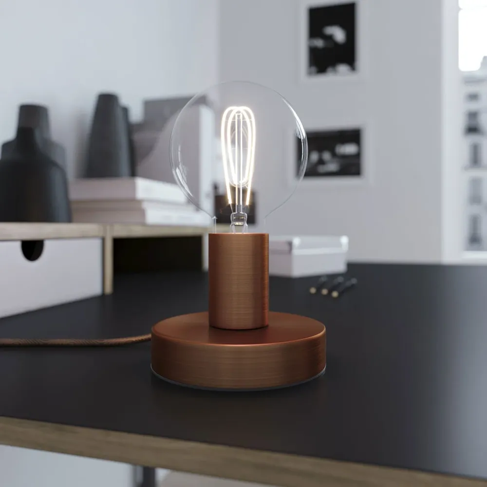 Posaluce - Stolna lampa od metala - Satenasta bakrena