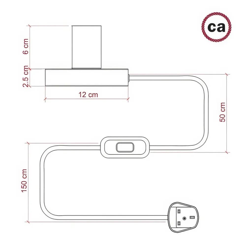 Posaluce - Stolna lampa od metala s UK utikačem - Bakar