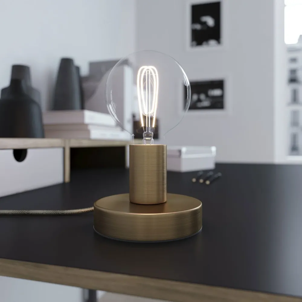 Posaluce - Stolna lampa od metala s UK utikačem - Mat bronca