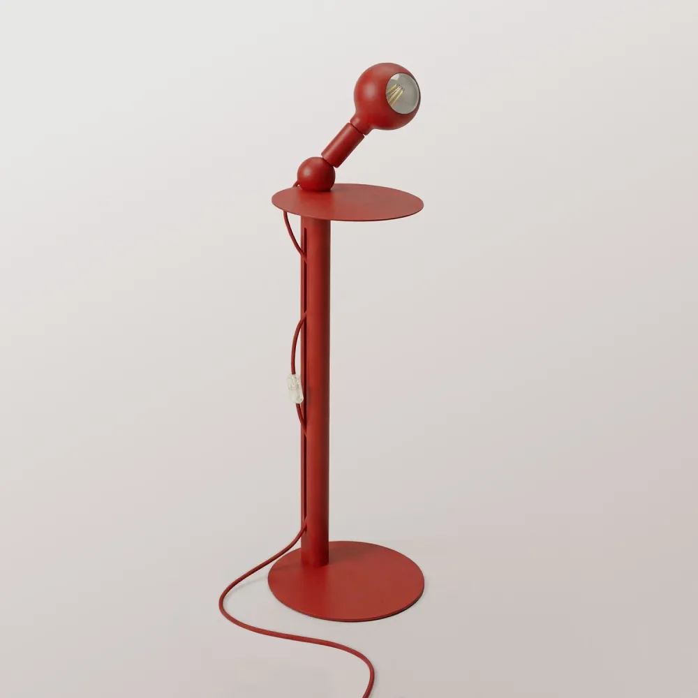 Rocco - Podna lampa s Utikač UK i Žarulja Camo - Crvena
