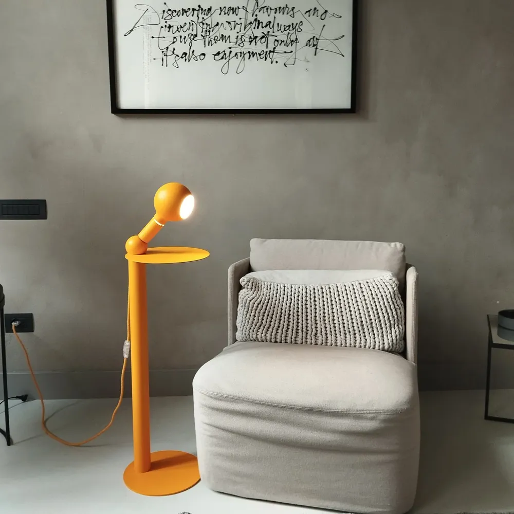 Rocco - Podna lampa s Utikač UK i Žarulja Camo - Žuta