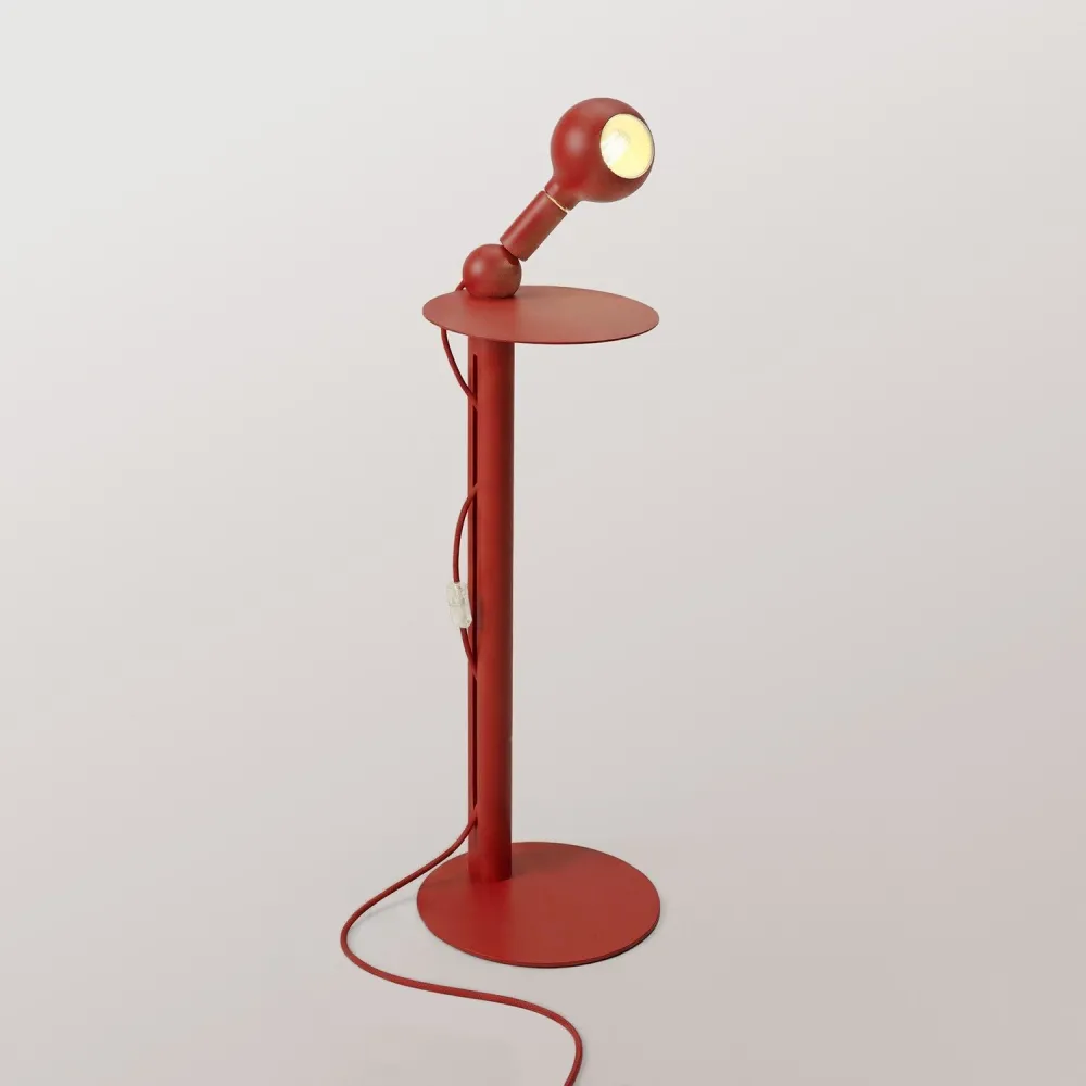 Rocco - Podna lampa s Utikač UK i Žarulja Camo - Crvena