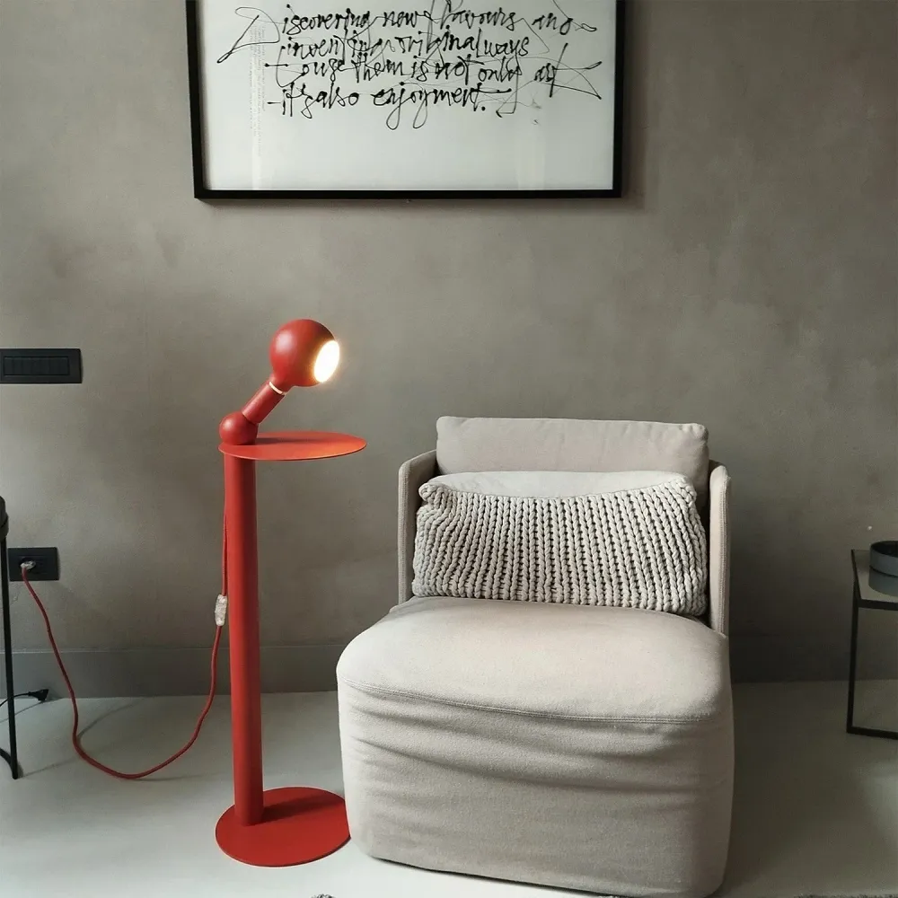 Rocco - Podna lampa s Utikač UK i Žarulja Camo - Crvena