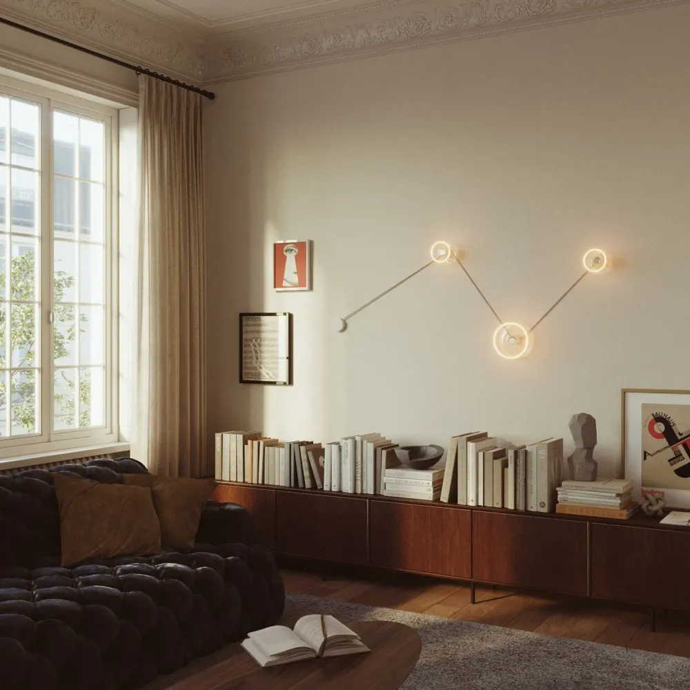 Spostaluce zidna lampa s 3 Ghost žarulje i bijelim kabelom
