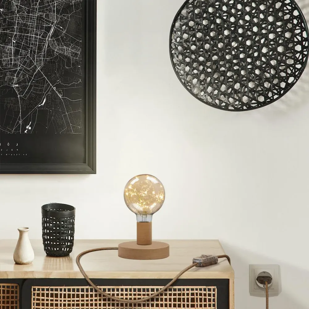 Stolna lampa Posaluce Milleluci od drva - Neutralna