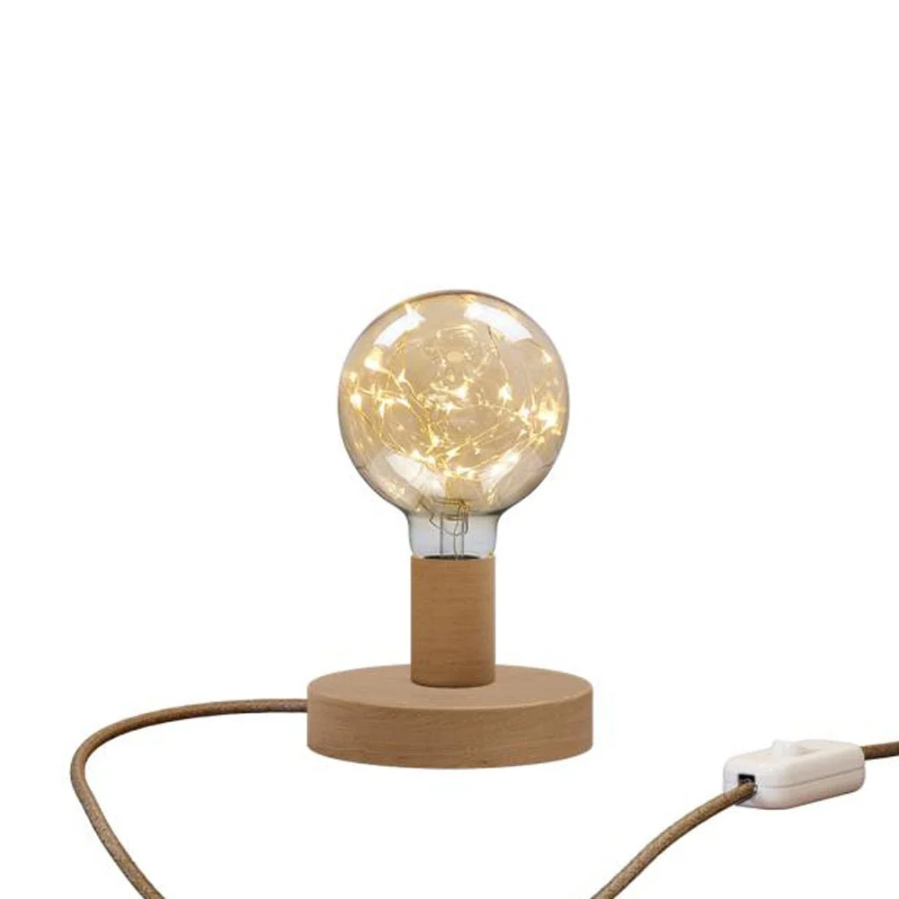 Stolna lampa Posaluce Milleluci od drva i UK utikač - Neutralna