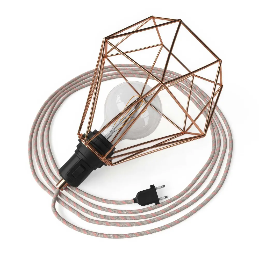 Table Snake - Plug- lampa sa sjenilom u obliku kaveza Diamond - Bakar