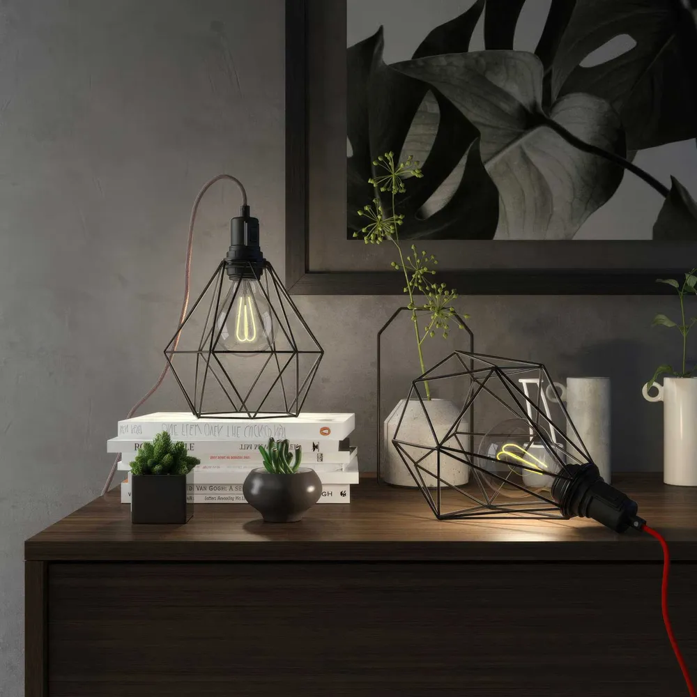 Table Snake - Plug- lampa sa sjenilom u obliku kaveza Diamond - Crna