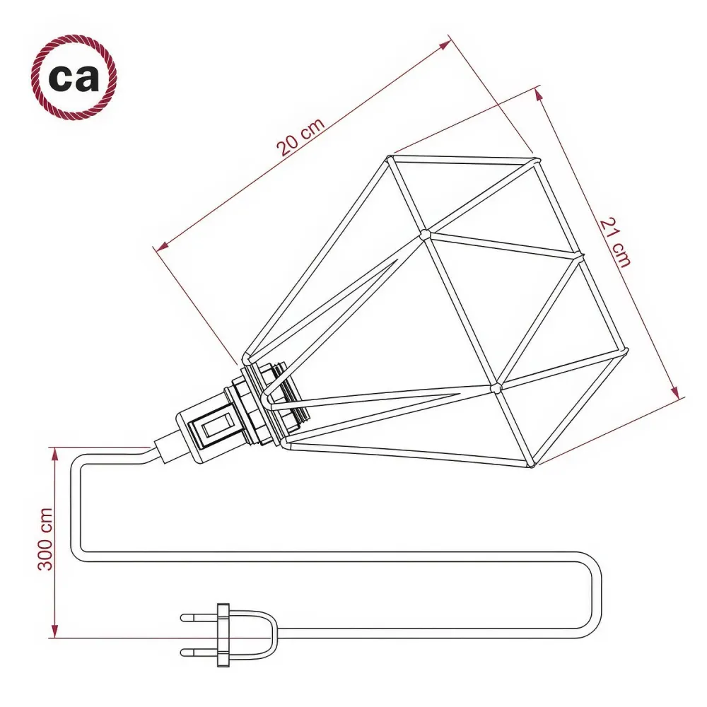 Table Snake - Plug- lampa sa sjenilom u obliku kaveza Diamond - Crna