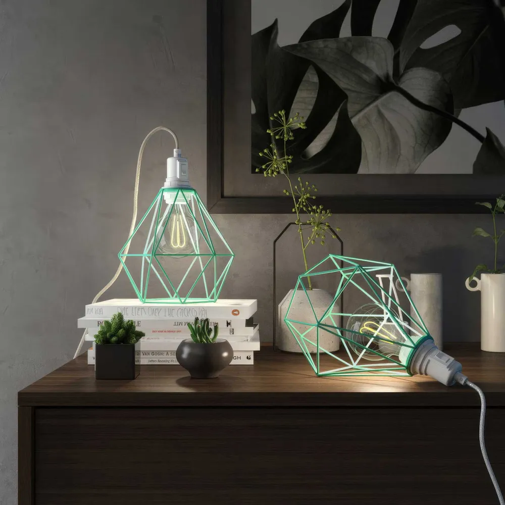 Table Snake - Plug- lampa sa sjenilom u obliku kaveza Diamond - Tirkizna