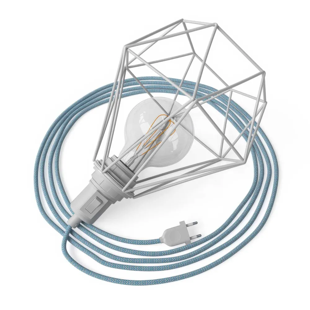 Table Snake - Plug- lampa sa sjenilom u obliku kaveza Diamond - Bijelo