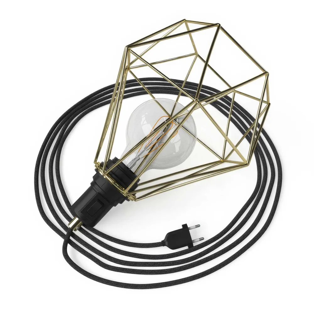 Table Snake - Plug- lampa sa sjenilom u obliku kaveza Diamond - Mjed