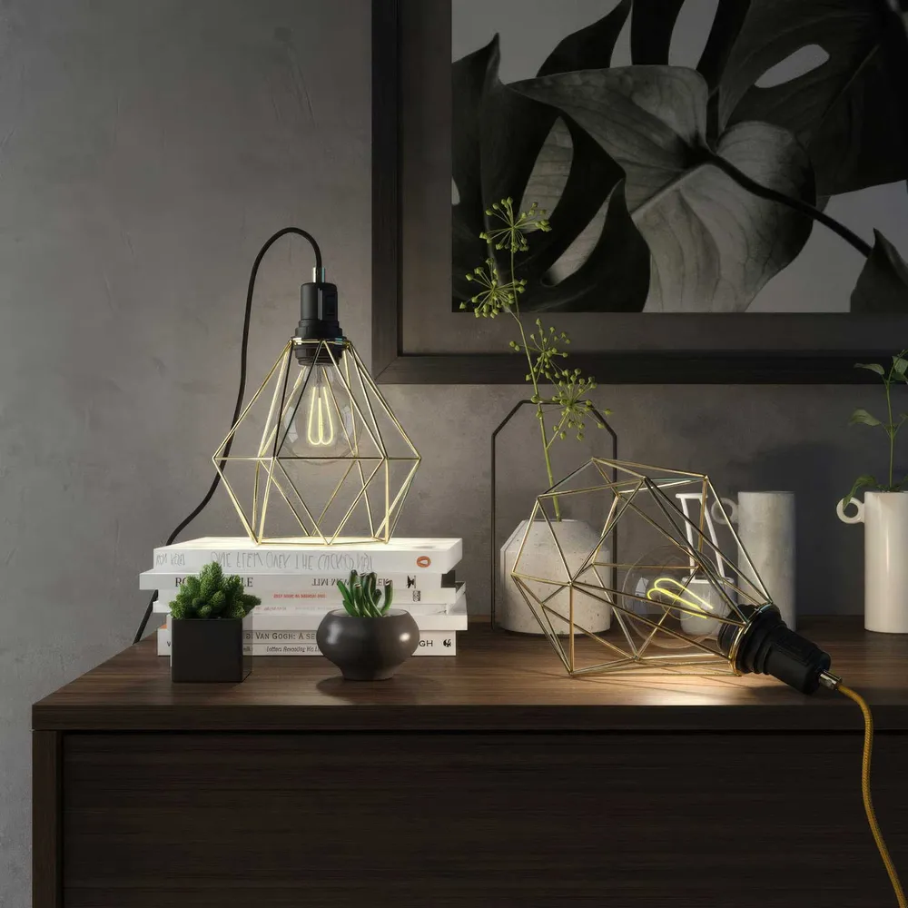 Table Snake - Plug- lampa sa sjenilom u obliku kaveza Diamond - Mjed