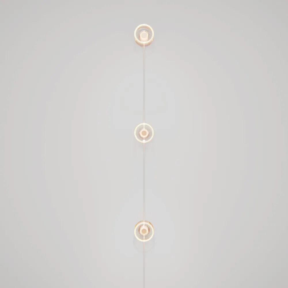 Zidna lampa Spostaluce s utikačem, 3 žarulje Ghost i sivi melange kabel