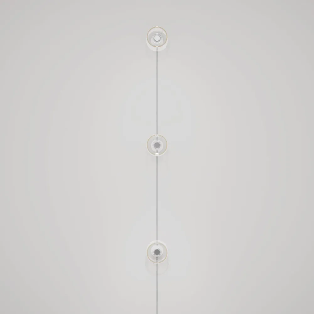 Zidna lampa Spostaluce s utikačem, 3 žarulje Ghost i sivi melange kabel